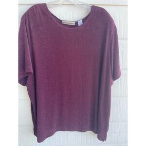 Draper's & Damon's Wine Colored Sparkly Shirt 3X